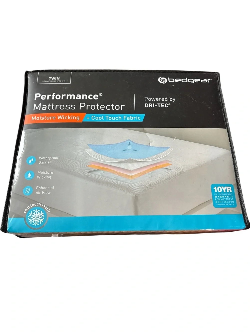 BEDGEAR Dri-Tec Performance Mattress Protector, Moisture Wicking Cool Twin NEW